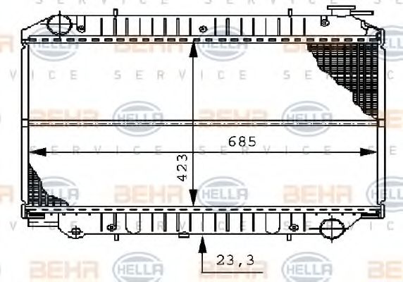 BEHR HELLA SERVICE 8MK 376 706-521 Радиатор, охлаждение двигателя для NISSAN (Ниссан) BEHR HELLA SERVICE 8MK 376 706-521 Радиатор, охлаждение двигателя для NISSAN (Ниссан)