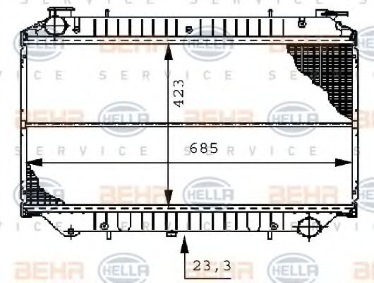 BEHR HELLA SERVICE 8MK 376 706-531 Радиатор, охлаждение двигателя для NISSAN (Ниссан) BEHR HELLA SERVICE 8MK 376 706-531 Радиатор, охлаждение двигателя для NISSAN (Ниссан)