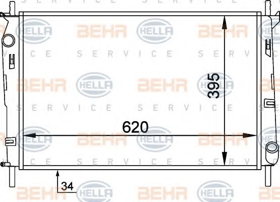 BEHR HELLA SERVICE 8MK 376 706-631 Радиатор, охлаждение двигателя для FORD MONDEO (Форд Мондэо) BEHR HELLA SERVICE 8MK 376 706-631 Радиатор, охлаждение двигателя для FORD MONDEO (Форд Мондэо)