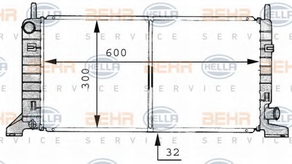 BEHR HELLA SERVICE 8MK 376 706-661 Радиатор, охлаждение двигателя для FORD ORION II (Форд Орион 2) BEHR HELLA SERVICE 8MK 376 706-661 Радиатор, охлаждение двигателя для FORD ORION II (Форд Орион 2)