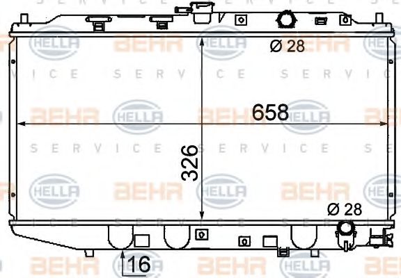 BEHR HELLA SERVICE 8MK 376 706-681 Радиатор, охлаждение двигателя для HONDA CRX II (Хонда Cрх 2) BEHR HELLA SERVICE 8MK 376 706-681 Радиатор, охлаждение двигателя для HONDA CRX II (Хонда Cрх 2)