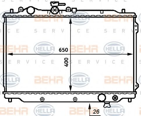 BEHR HELLA SERVICE 8MK 376 706-711 Радиатор, охлаждение двигателя для MAZDA 626 III (Мазда 626 3) BEHR HELLA SERVICE 8MK 376 706-711 Радиатор, охлаждение двигателя для MAZDA 626 III (Мазда 626 3)