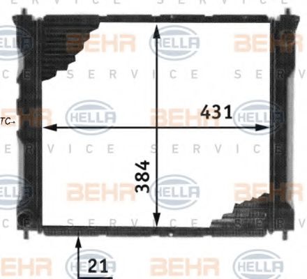 BEHR HELLA SERVICE 8MK 376 707-091 Радиатор, охлаждение двигателя для ROVER 400 (Ровер 400) BEHR HELLA SERVICE 8MK 376 707-091 Радиатор, охлаждение двигателя для ROVER 400 (Ровер 400)