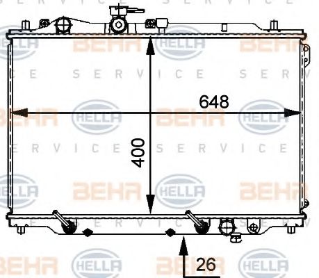 BEHR HELLA SERVICE 8MK 376 707-531 Радиатор, охлаждение двигателя для MAZDA 626 III (Мазда 626 3) BEHR HELLA SERVICE 8MK 376 707-531 Радиатор, охлаждение двигателя для MAZDA 626 III (Мазда 626 3)