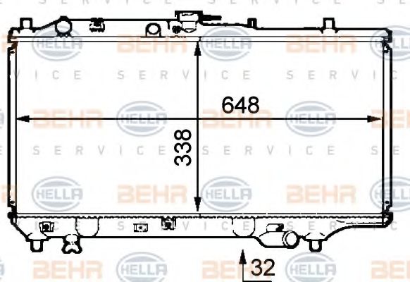 BEHR HELLA SERVICE 8MK 376 707-661 Радиатор, охлаждение двигателя 