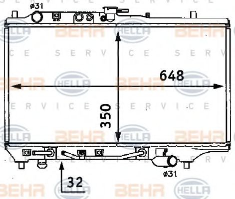 BEHR HELLA SERVICE 8MK 376 707-671 Радиатор, охлаждение двигателя 