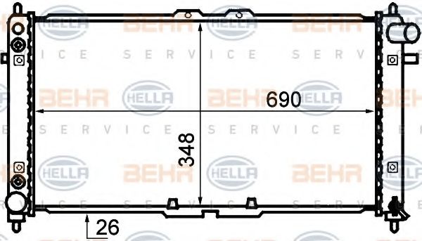 BEHR HELLA SERVICE 8MK 376 707-761 Радиатор, охлаждение двигателя 