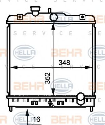 BEHR HELLA SERVICE 8MK 376 707-781 Радиатор, охлаждение двигателя 