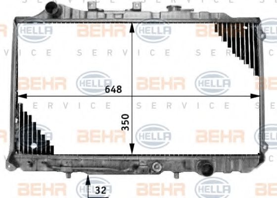BEHR HELLA SERVICE 8MK 376 708-021 Радиатор, охлаждение двигателя для MAZDA 626 II (Мазда 626 2) BEHR HELLA SERVICE 8MK 376 708-021 Радиатор, охлаждение двигателя для MAZDA 626 II (Мазда 626 2)