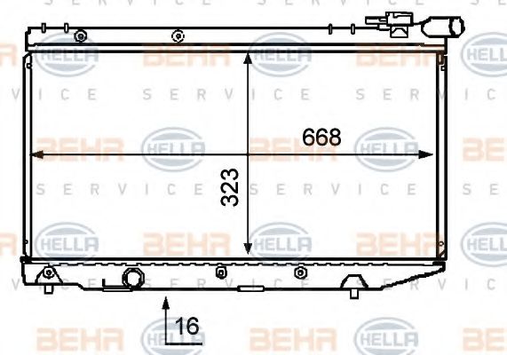 BEHR HELLA SERVICE 8MK 376 708-041 Радиатор, охлаждение двигателя для TOYOTA COROLLA SPRINTER (Тойота/тоета Cоролла спринтэр) BEHR HELLA SERVICE 8MK 376 708-041 Радиатор, охлаждение двигателя для TOYOTA COROLLA SPRINTER (Тойота/тоета Cоролла спринтэр)