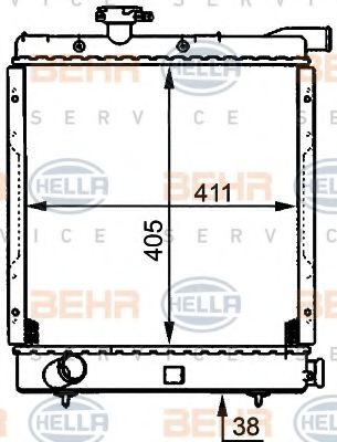 BEHR HELLA SERVICE 8MK 376 708-081 Радиатор, охлаждение двигателя 