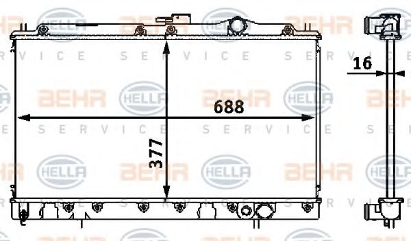 BEHR HELLA SERVICE 8MK 376 708-111 Радиатор, охлаждение двигателя для MITSUBISHI ETERNA IV (Митсубиши/митсубиси Этэрна иv) BEHR HELLA SERVICE 8MK 376 708-111 Радиатор, охлаждение двигателя для MITSUBISHI ETERNA IV (Митсубиши/митсубиси Этэрна иv)