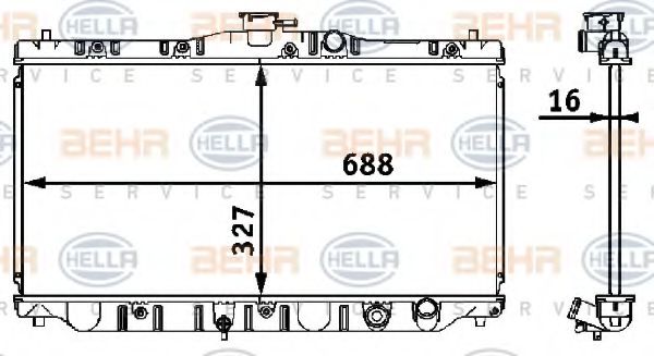 BEHR HELLA SERVICE 8MK 376 708-211 Радиатор, охлаждение двигателя для HONDA (Хонда) BEHR HELLA SERVICE 8MK 376 708-211 Радиатор, охлаждение двигателя для HONDA (Хонда)