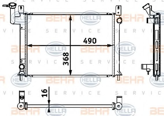 BEHR HELLA SERVICE 8MK 376 708-241 Радиатор, охлаждение двигателя 