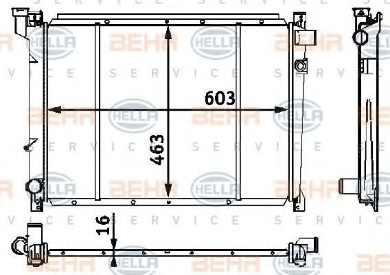 BEHR HELLA SERVICE 8MK 376 708-251 Радиатор, охлаждение двигателя для NISSAN (Ниссан) BEHR HELLA SERVICE 8MK 376 708-251 Радиатор, охлаждение двигателя для NISSAN (Ниссан)