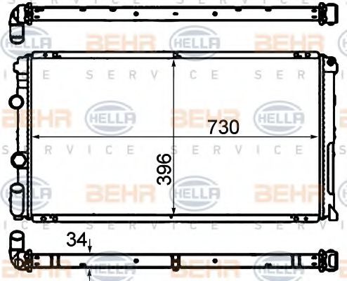 BEHR HELLA SERVICE 8MK 376 708-451 Радиатор, охлаждение двигателя для OPEL (Опель) BEHR HELLA SERVICE 8MK 376 708-451 Радиатор, охлаждение двигателя для OPEL (Опель)