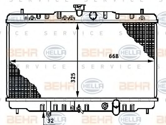 BEHR HELLA SERVICE 8MK 376 708-571 Радиатор, охлаждение двигателя для HONDA PRELUDE III (Хонда Прэлудэ 3) BEHR HELLA SERVICE 8MK 376 708-571 Радиатор, охлаждение двигателя для HONDA PRELUDE III (Хонда Прэлудэ 3)