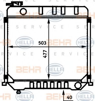 BEHR HELLA SERVICE 8MK 376 709-391 Радиатор, охлаждение двигателя для MERCEDESBENZ (Мерседес бенц) BEHR HELLA SERVICE 8MK 376 709-391 Радиатор, охлаждение двигателя для MERCEDESBENZ (Мерседес бенц)