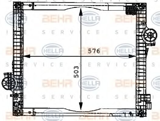 BEHR HELLA SERVICE 8MK 376 710-021 Радиатор, охлаждение двигателя 