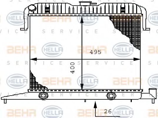 BEHR HELLA SERVICE 8MK 376 711-041 Радиатор, охлаждение двигателя для OPEL OMEGA A (Опель Омэга а) BEHR HELLA SERVICE 8MK 376 711-041 Радиатор, охлаждение двигателя для OPEL OMEGA A (Опель Омэга а)