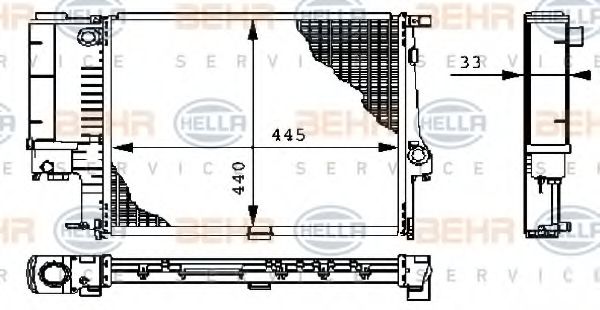 BEHR HELLA SERVICE 8MK 376 711-081 Радиатор, охлаждение двигателя для BMW 3 (Бмв 3) BEHR HELLA SERVICE 8MK 376 711-081 Радиатор, охлаждение двигателя для BMW 3 (Бмв 3)