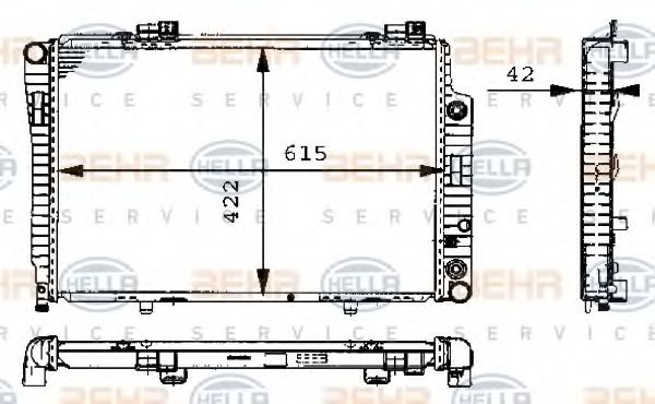 BEHR HELLA SERVICE 8MK 376 711-191 Радиатор, охлаждение двигателя для MERCEDES-BENZ SLK (Мэрcэдэс-бэнз Слк) BEHR HELLA SERVICE 8MK 376 711-191 Радиатор, охлаждение двигателя для MERCEDES-BENZ SLK (Мэрcэдэс-бэнз Слк)