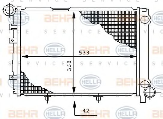 BEHR HELLA SERVICE 8MK 376 711-351 Радиатор, охлаждение двигателя для MERCEDESBENZ (Мерседес бенц) BEHR HELLA SERVICE 8MK 376 711-351 Радиатор, охлаждение двигателя для MERCEDESBENZ (Мерседес бенц)