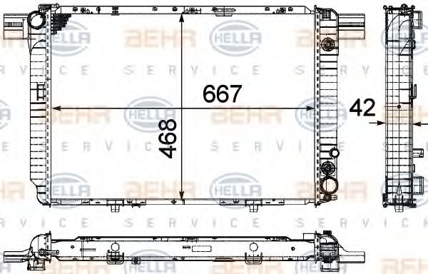BEHR HELLA SERVICE 8MK 376 711-461 Радиатор, охлаждение двигателя для MERCEDESBENZ (Мерседес бенц) BEHR HELLA SERVICE 8MK 376 711-461 Радиатор, охлаждение двигателя для MERCEDESBENZ (Мерседес бенц)