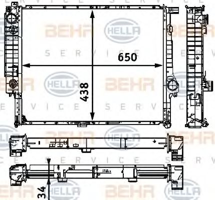 BEHR HELLA SERVICE 8MK 376 711-501 Радиатор, охлаждение двигателя для BMW 7 (Бмв 7) BEHR HELLA SERVICE 8MK 376 711-501 Радиатор, охлаждение двигателя для BMW 7 (Бмв 7)