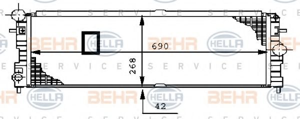 BEHR HELLA SERVICE 8MK 376 711-741 Радиатор, охлаждение двигателя для OPEL (Опель) BEHR HELLA SERVICE 8MK 376 711-741 Радиатор, охлаждение двигателя для OPEL (Опель)