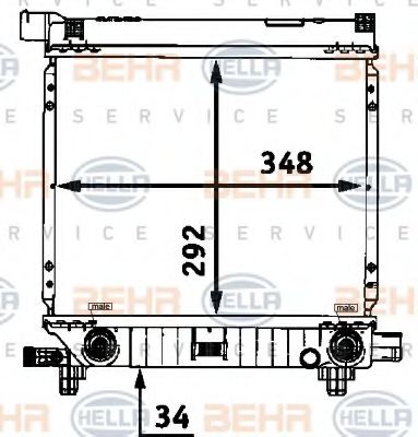BEHR HELLA SERVICE 8MK 376 712-161 Радиатор, охлаждение двигателя для MERCEDESBENZ (Мерседес бенц) BEHR HELLA SERVICE 8MK 376 712-161 Радиатор, охлаждение двигателя для MERCEDESBENZ (Мерседес бенц)
