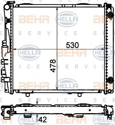 BEHR HELLA SERVICE 8MK 376 712-421 Радиатор, охлаждение двигателя для MERCEDES-BENZ CABRIOLET (Мэрcэдэс-бэнз Cабриолэт) BEHR HELLA SERVICE 8MK 376 712-421 Радиатор, охлаждение двигателя для MERCEDES-BENZ CABRIOLET (Мэрcэдэс-бэнз Cабриолэт)