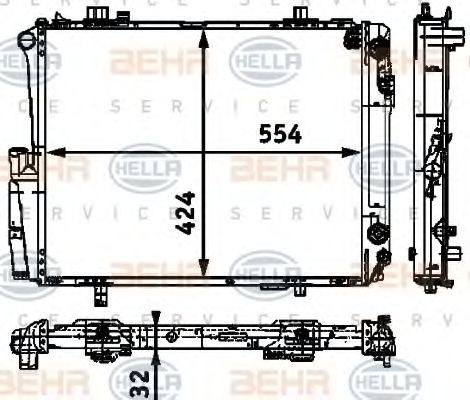 BEHR HELLA SERVICE 8MK 376 712-531 Радиатор, охлаждение двигателя для MERCEDESBENZ (Мерседес бенц) BEHR HELLA SERVICE 8MK 376 712-531 Радиатор, охлаждение двигателя для MERCEDESBENZ (Мерседес бенц)
