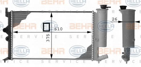BEHR HELLA SERVICE 8MK 376 712-541 Радиатор, охлаждение двигателя для CITROËN XANTIA (CитроËн Ксантиа) BEHR HELLA SERVICE 8MK 376 712-541 Радиатор, охлаждение двигателя для CITROËN XANTIA (CитроËн Ксантиа)