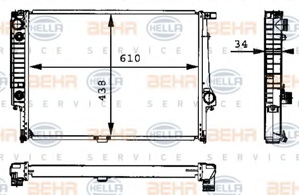 BEHR HELLA SERVICE 8MK 376 713-071 Радиатор, охлаждение двигателя для BMW 7 (Бмв 7) BEHR HELLA SERVICE 8MK 376 713-071 Радиатор, охлаждение двигателя для BMW 7 (Бмв 7)