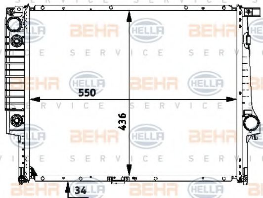 BEHR HELLA SERVICE 8MK 376 713-091 Радиатор, охлаждение двигателя для BMW 7 (Бмв 7) BEHR HELLA SERVICE 8MK 376 713-091 Радиатор, охлаждение двигателя для BMW 7 (Бмв 7)