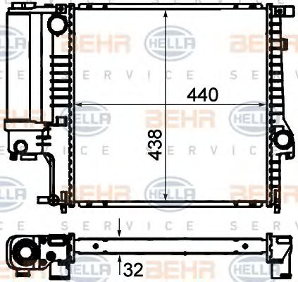 BEHR HELLA SERVICE 8MK 376 713-121 Радиатор, охлаждение двигателя для BMW 3 (Бмв 3) BEHR HELLA SERVICE 8MK 376 713-121 Радиатор, охлаждение двигателя для BMW 3 (Бмв 3)