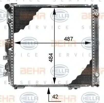 BEHR HELLA SERVICE 8MK 376 713-291 Радиатор, охлаждение двигателя для MERCEDESBENZ (Мерседес бенц) BEHR HELLA SERVICE 8MK 376 713-291 Радиатор, охлаждение двигателя для MERCEDESBENZ (Мерседес бенц)