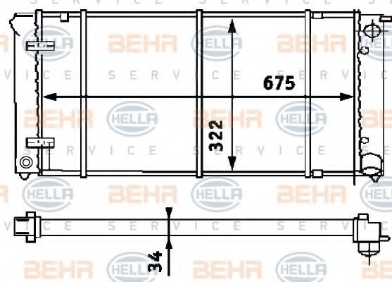 BEHR HELLA SERVICE 8MK 376 713-311 Радиатор, охлаждение двигателя для VOLKSWAGEN (Фольксваген) BEHR HELLA SERVICE 8MK 376 713-311 Радиатор, охлаждение двигателя для VOLKSWAGEN (Фольксваген)