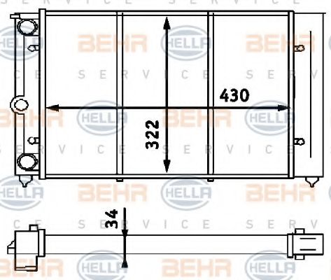 BEHR HELLA SERVICE 8MK 376 713-321 Радиатор, охлаждение двигателя для VOLKSWAGEN (Фольксваген) BEHR HELLA SERVICE 8MK 376 713-321 Радиатор, охлаждение двигателя для VOLKSWAGEN (Фольксваген)