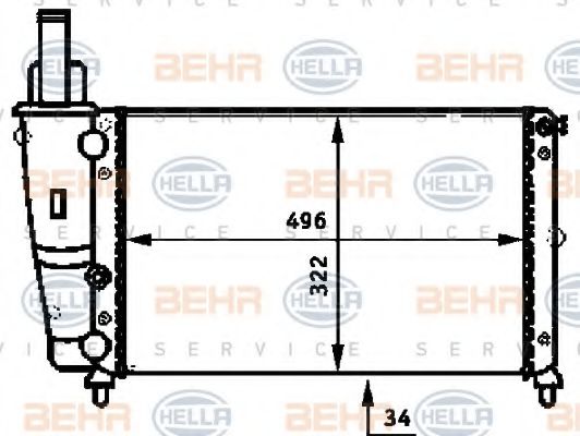 BEHR HELLA SERVICE 8MK 376 713-381 Радиатор, охлаждение двигателя для LANCIA Y (Лансиа/лянча Ъ) BEHR HELLA SERVICE 8MK 376 713-381 Радиатор, охлаждение двигателя для LANCIA Y (Лансиа/лянча Ъ)