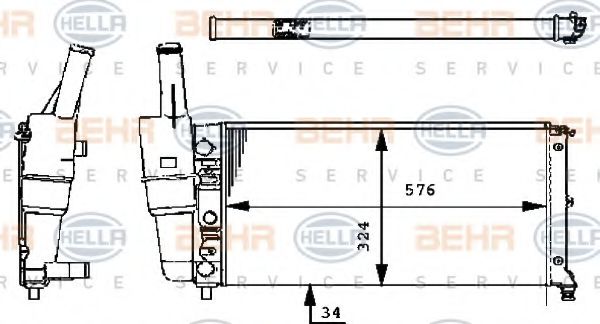 BEHR HELLA SERVICE 8MK 376 713-541 Радиатор, охлаждение двигателя для LANCIA Y (Лансиа/лянча Ъ) BEHR HELLA SERVICE 8MK 376 713-541 Радиатор, охлаждение двигателя для LANCIA Y (Лансиа/лянча Ъ)
