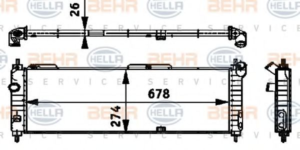 BEHR HELLA SERVICE 8MK 376 713-571 Радиатор, охлаждение двигателя для OPEL (Опель) BEHR HELLA SERVICE 8MK 376 713-571 Радиатор, охлаждение двигателя для OPEL (Опель)