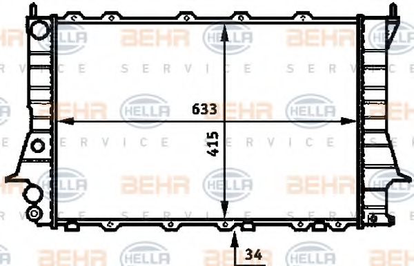 BEHR HELLA SERVICE 8MK 376 713-601 Радиатор, охлаждение двигателя для AUDI A6 (Ауди А6)