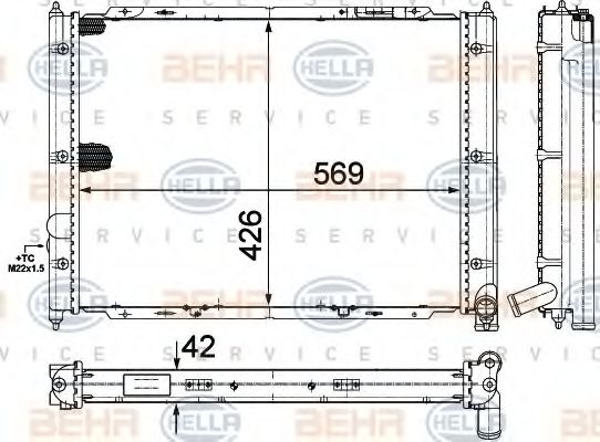 BEHR HELLA SERVICE 8MK 376 713-631 Радиатор, охлаждение двигателя для VOLKSWAGEN T3 CARAVELLE (Фольксваген Т3 cараvэллэ) BEHR HELLA SERVICE 8MK 376 713-631 Радиатор, охлаждение двигателя для VOLKSWAGEN T3 CARAVELLE (Фольксваген Т3 cараvэллэ)