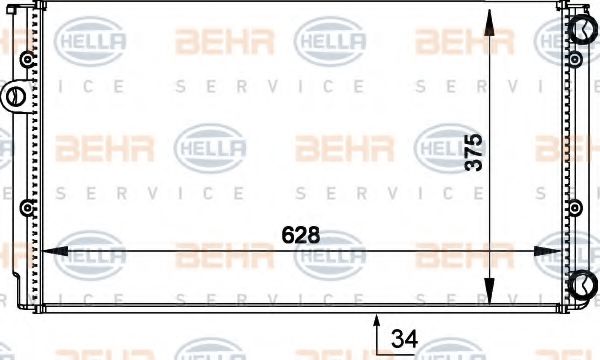 BEHR HELLA SERVICE 8MK 376 714-041 Радиатор, охлаждение двигателя для VOLKSWAGEN CABRIO III (Фольксваген Cабрио 3) BEHR HELLA SERVICE 8MK 376 714-041 Радиатор, охлаждение двигателя для VOLKSWAGEN CABRIO III (Фольксваген Cабрио 3)