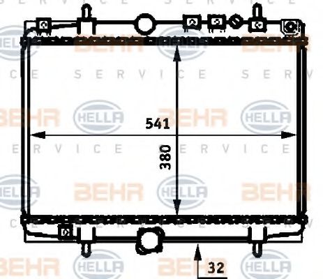 BEHR HELLA SERVICE 8MK 376 714-411 Радиатор, охлаждение двигателя 