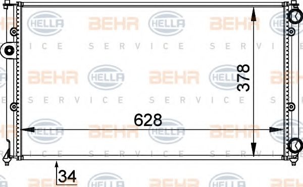 BEHR HELLA SERVICE 8MK 376 714-451 Радиатор, охлаждение двигателя 