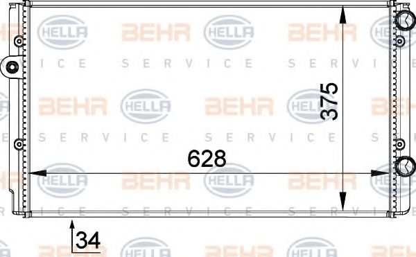 BEHR HELLA SERVICE 8MK 376 714-491 Радиатор, охлаждение двигателя 