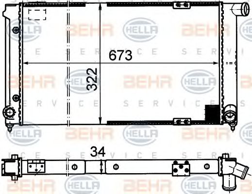 BEHR HELLA SERVICE 8MK 376 714-511 Радиатор, охлаждение двигателя 
